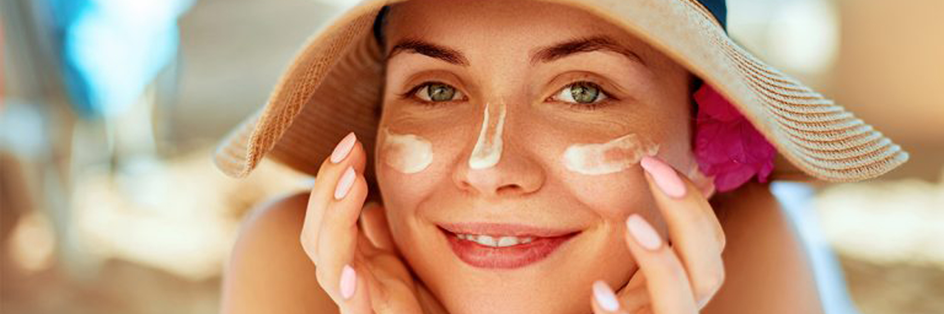 Girl with sunscreen and hat on