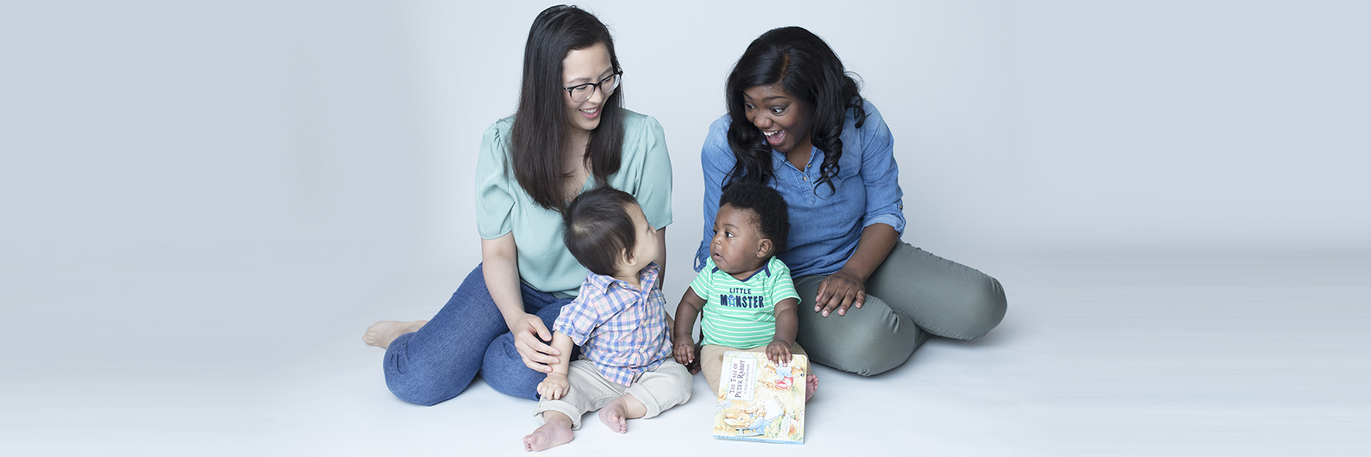 Moms playing with children