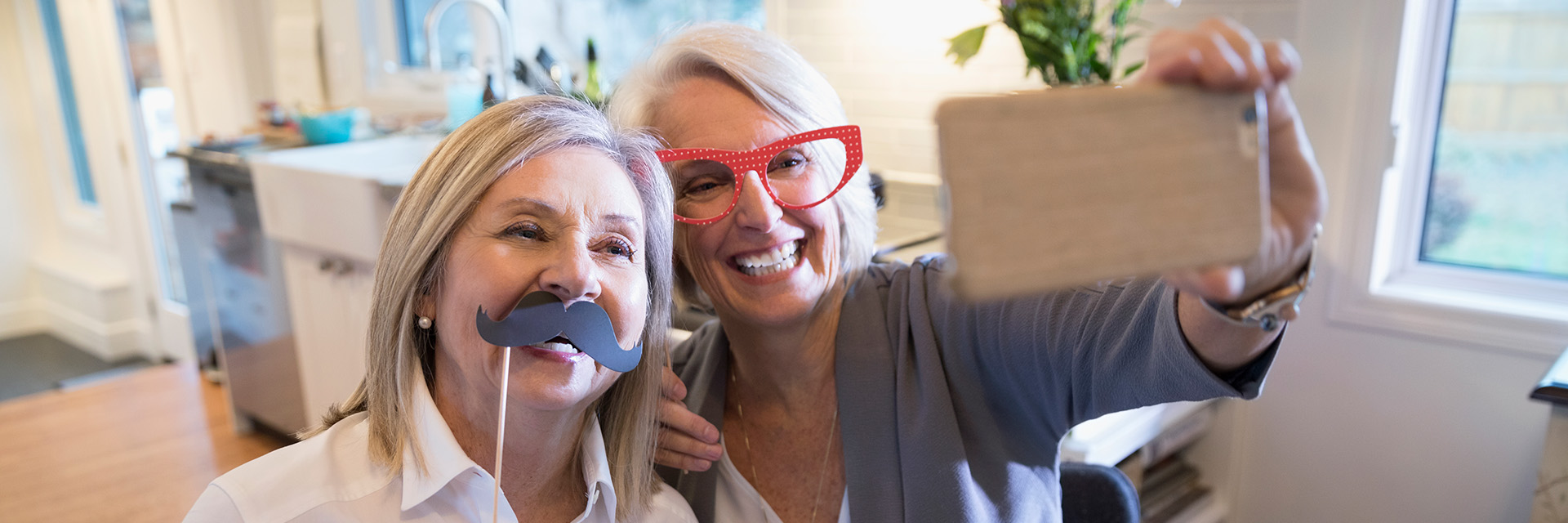 Two Women Taking Selfie