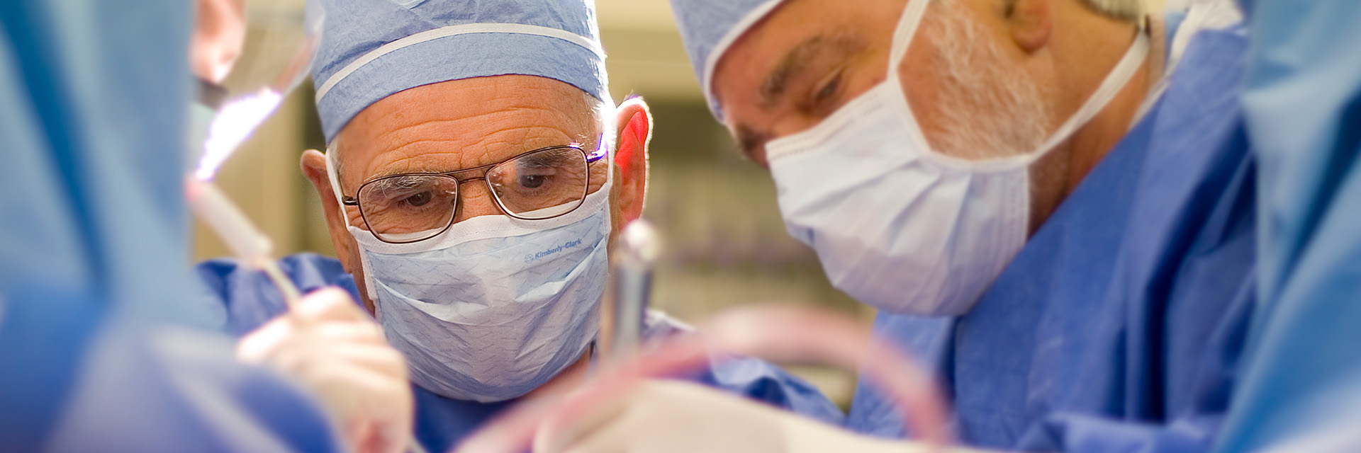 Two doctors performing surgery