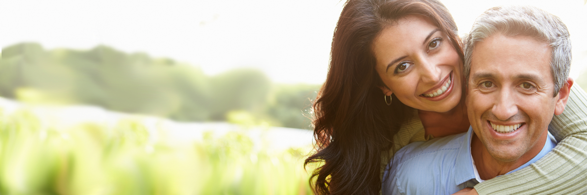 Couple smiling together
