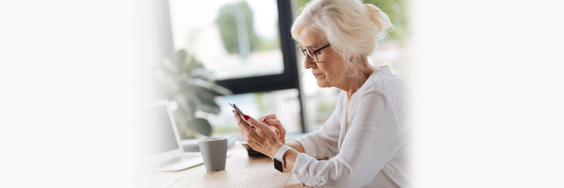 Woman looking at her phone