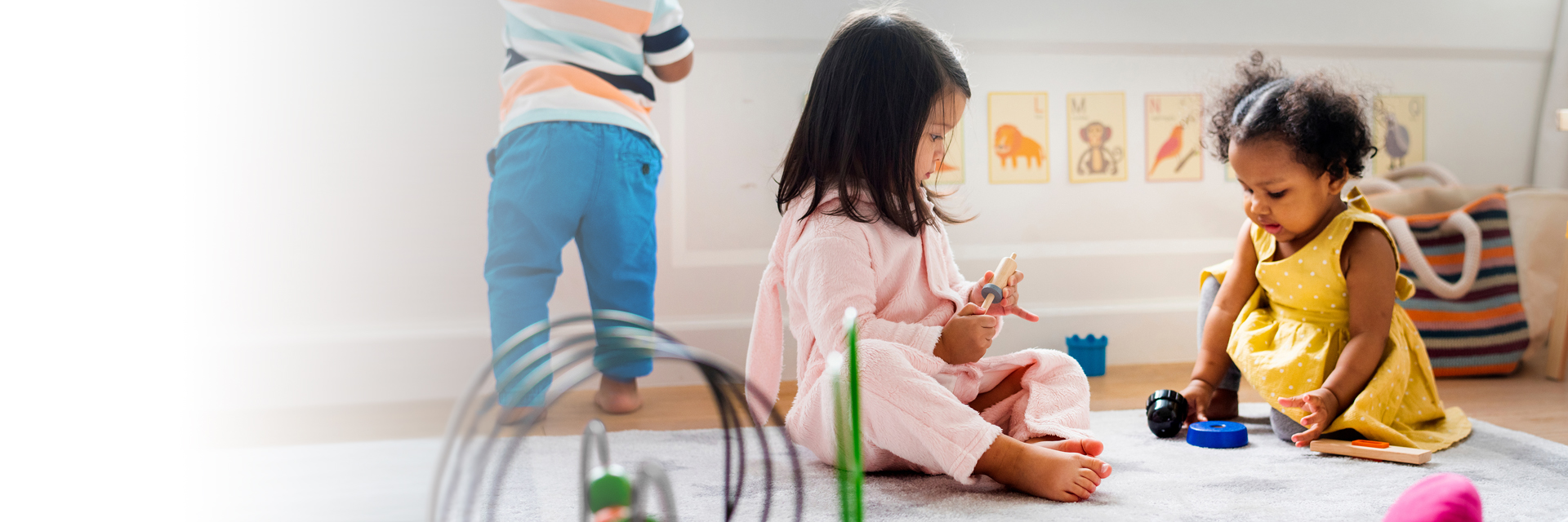 Toddler girls playing