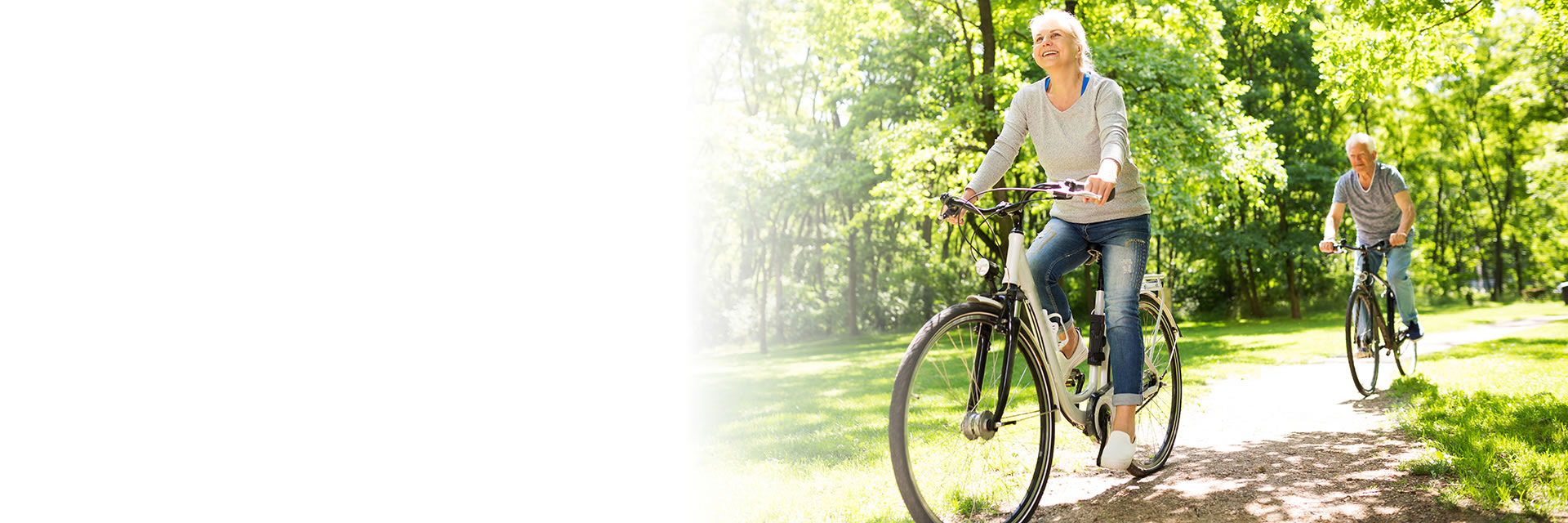 Couple riding bike