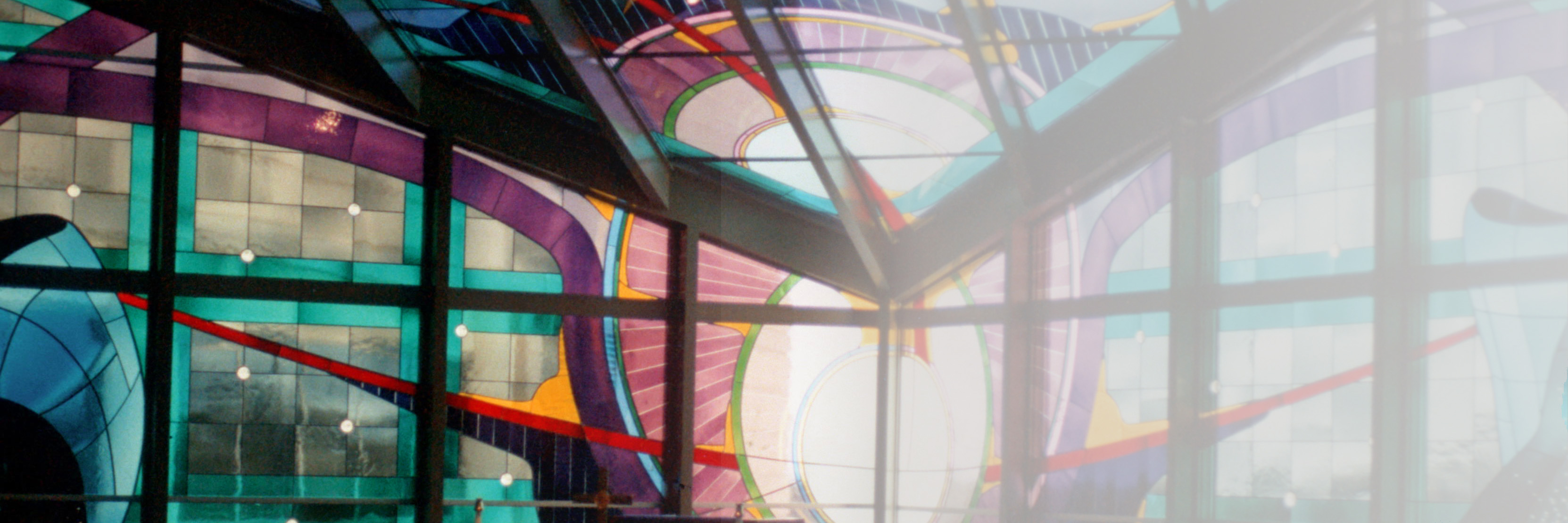 Stained Glass Behind Podium in Plano Chapel