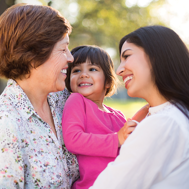 Grandmother, daughter, and granddaughter