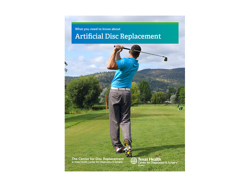 Artificial Disc Replacement Guide Cover with Golfer on Course