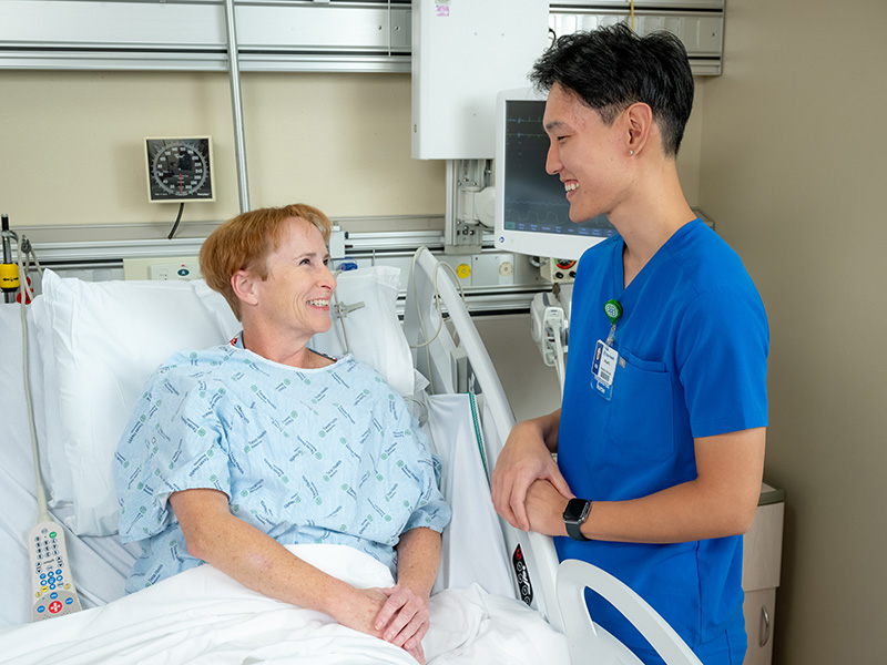 Nurse talking to patient