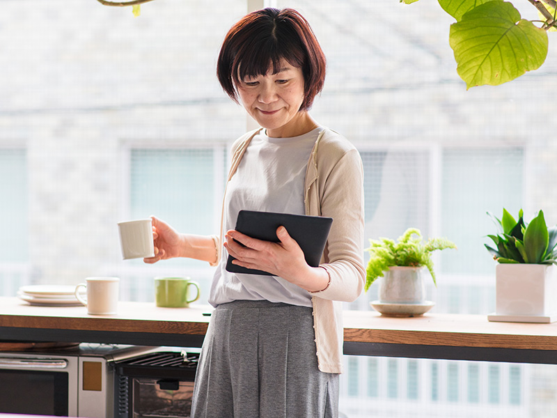 Woman using tablet