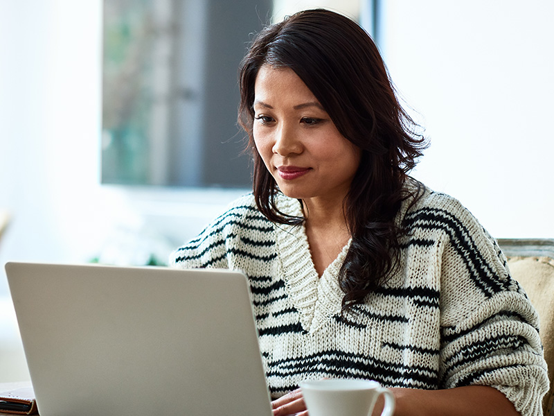 Woman using laptop