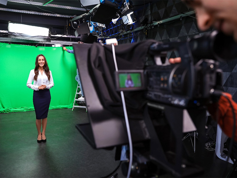 Media person with camera