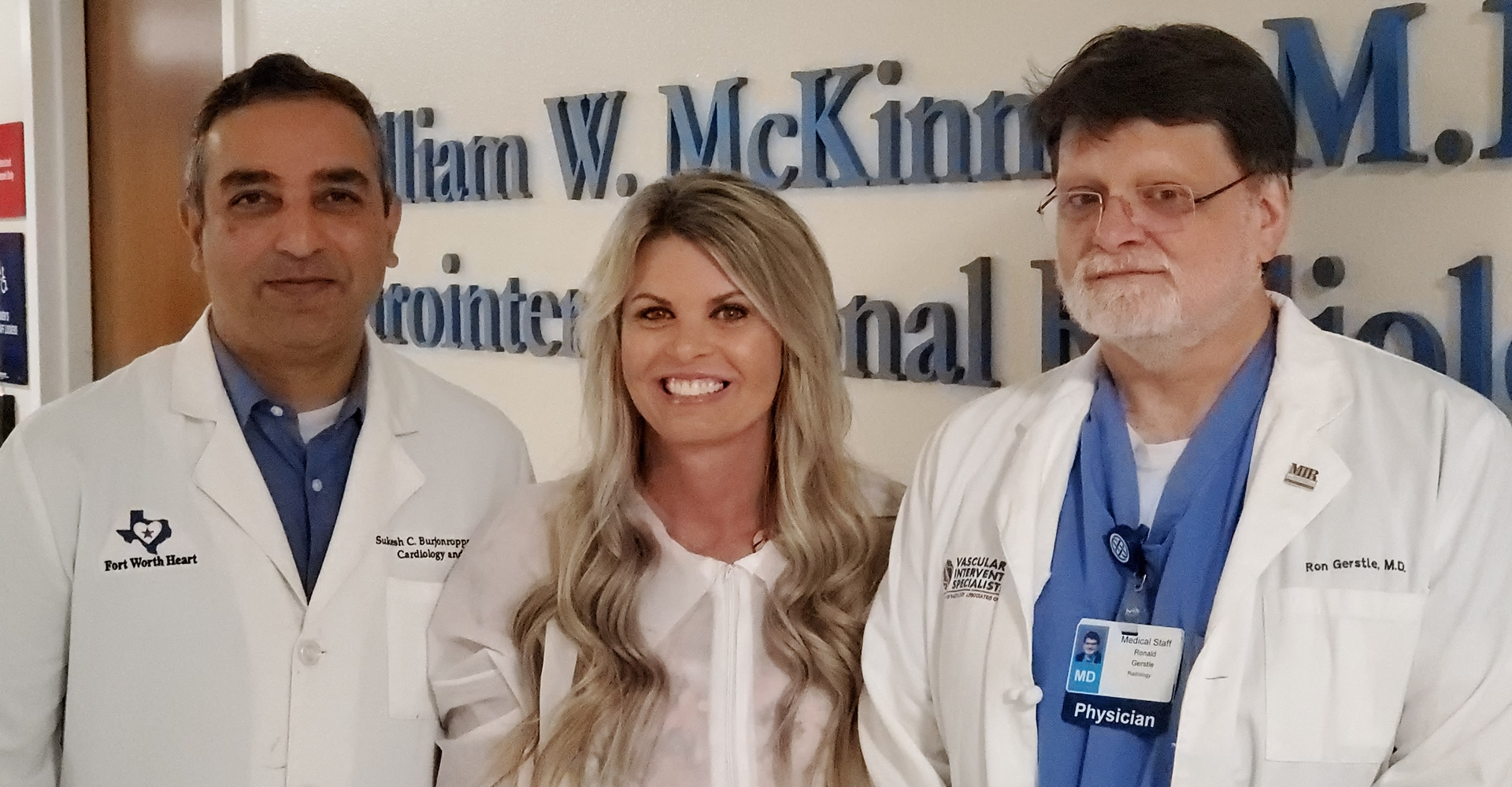 Sukesh Burjonroppa, M.D. (left), Amanda Douglas, and Ronald Gerstle, M.D.